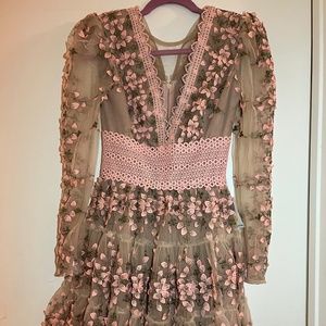 NEW, NEVER WORN - BRONX AND BANCO Megan Embroidered Mini Dress